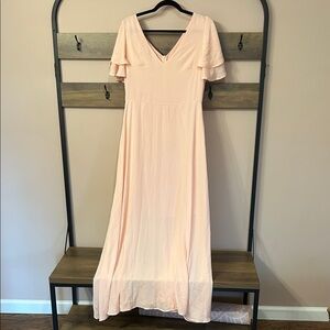 Chic Light Pink Maxi Dress